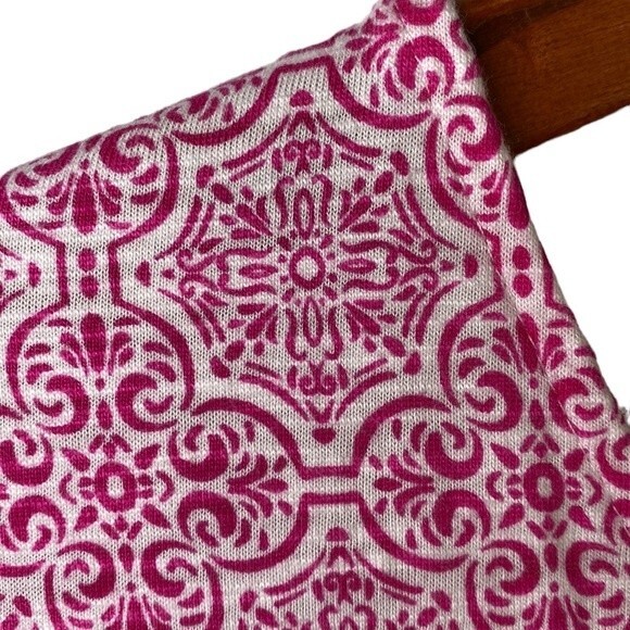 Chico's Medallion Tiles Tee Top 3/4 Sleeve V-neckline High Low Cotton Modal Soft - Picture 6 of 16